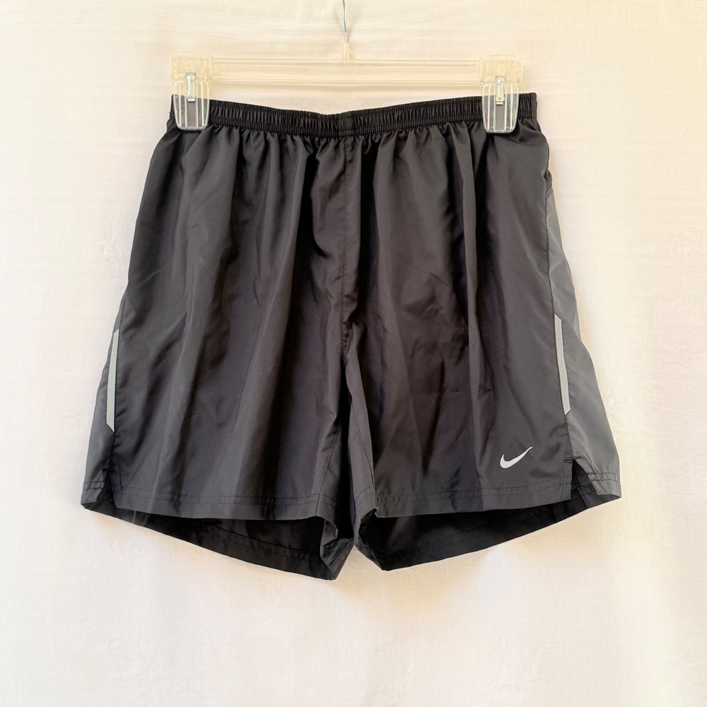 Nike Dri-FIT Mens Large Running Shorts Black Grey Reflective 5 Inch Inseam NWT